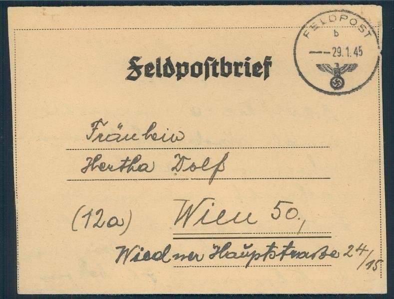 3rd Reich 1945 Volksgrenadier Saar Res Pionier-Bataillon 213 Feldpost Cov G52744