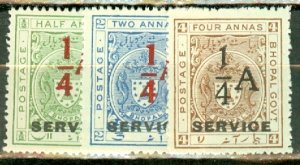 AB: India Bhopal O18, 20, 23 mint CV $210