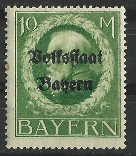 Bavaria # 154   Ludwig III -  10m  Overprinted    (1) Unused