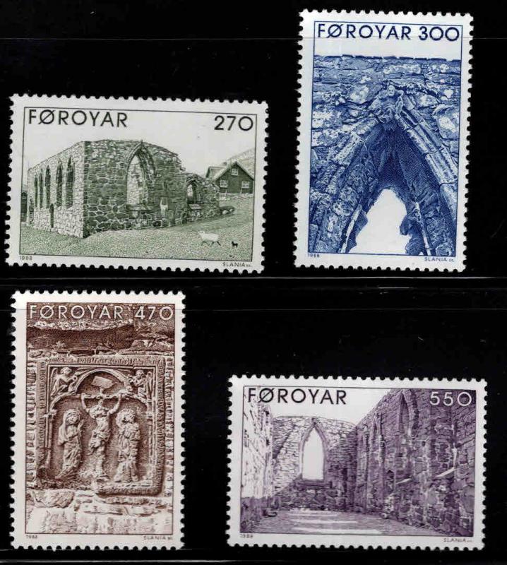 FAROE ISLANDS Scott 182-185 MNH** 1989 cathedral set