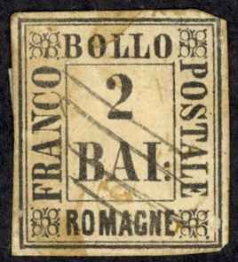 Italy Romagna Sc# 3 Used (pen cancel) 1859 2b Definitives