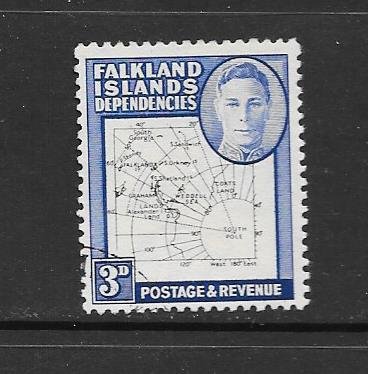 FALKLAND ISLANDS DEPENDENCIES #1L4 (THIN LINES) USED