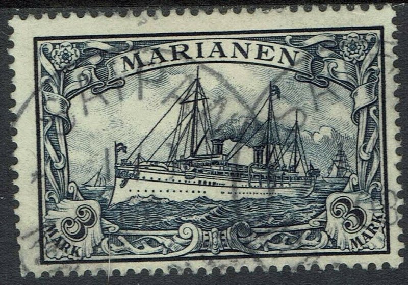 MARIANA ISLANDS 1901 YACHT 3MK USED EXPERTISED BOTHE 