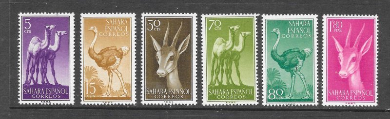 BIRDS - SPANISH SAHARA #81-86 BIRDS & ANIMALS MNH