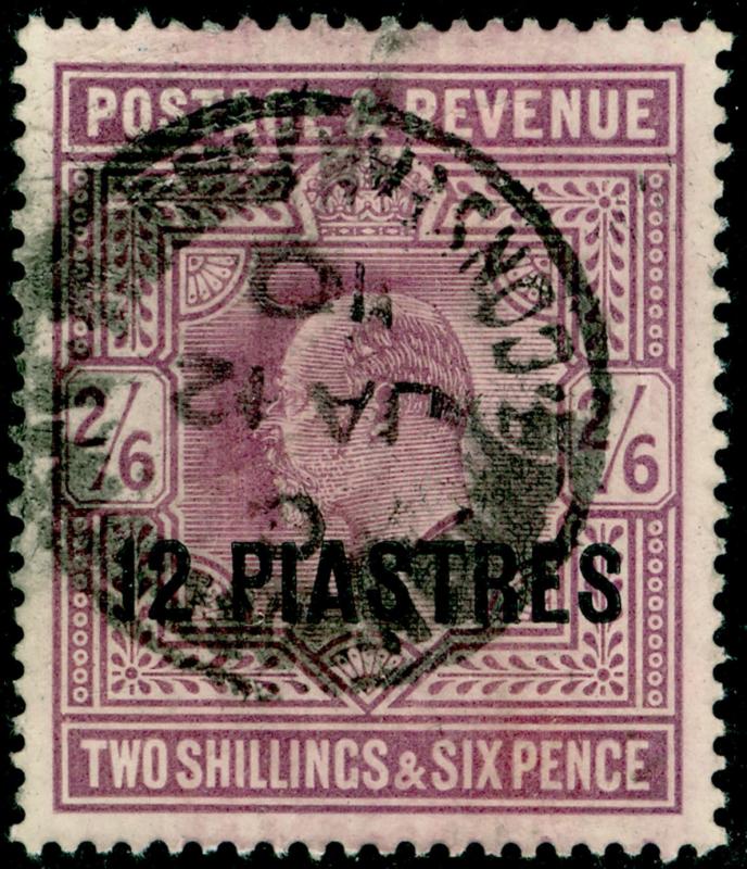 BRITISH LEVANT SG11a, 12pi on 2s 6d lilac, USED. Cat £80. 