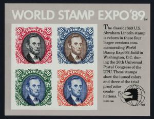 USA 2433 MNH Abraham Lincoln, World Stamp Expo'89