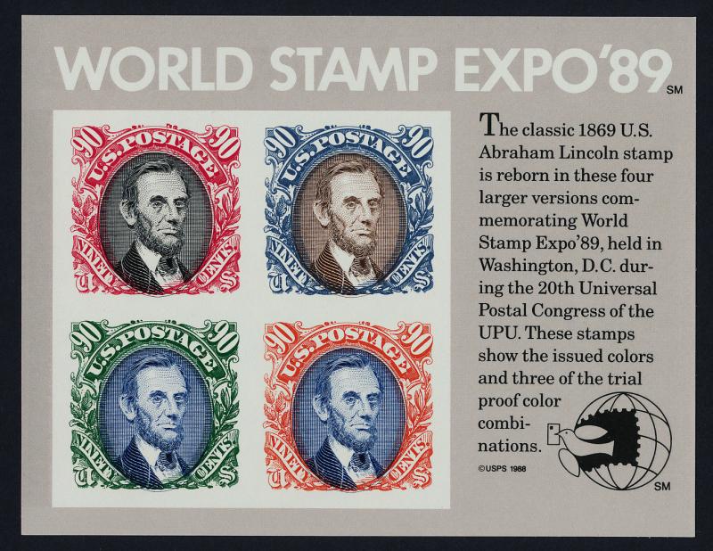 USA 2433 MNH Abraham Lincoln, World Stamp Expo'89