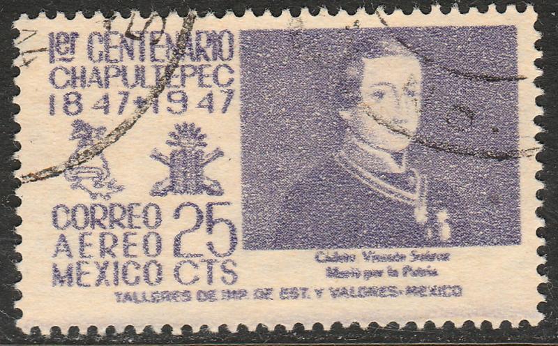 MEXICO C180, 25c 1847 Battles Centennial. Used. F-VF. (918)