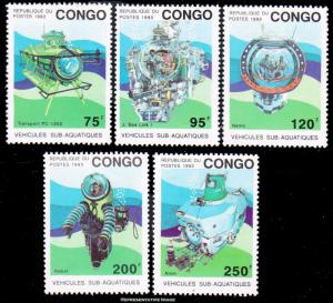 Congo People's Republic Scott 1021-1025 Mint never hinged.