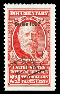 Scott R603 $2.20 1952 Dated Red Revenue Used F-VF Cat $70