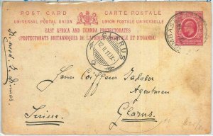 69138 - East Africa Uganda - Whole Item Card SWISS 1911-