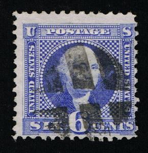 AFFORDABLE GENUINE SCOTT #115 USED 1869 PICTORIAL ULTRAMARINE CLEAR G-GRILL