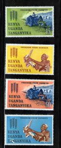 Kenya-Uganda & Tanzania 1963 Sc#136/139 FAO FREEDOM FROM HUNGER Set (4) MNH