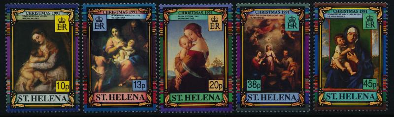 St Helena 556-60 MNH Christmas, Art, Madonna