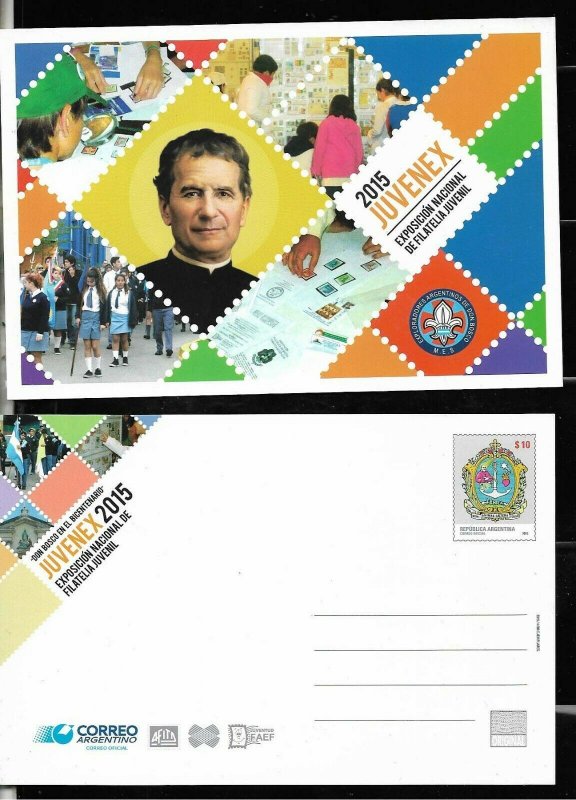 PS-252 ARGENTINA 2015 P STATIONARY JUVENEX YOUTH EXPO.DON BOSCO SCOUTS UNUSED