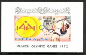 FUJEIRA 1972 MUNICH OLYMPICS WEIGHTLIFTING WINNERS Souvenir Sheet Mi BLK164B MNH