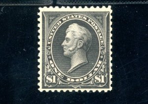 USAstamps Unused VF US 1895 $1 Bureau Issue Perry Scott 276 OG MH Beauty