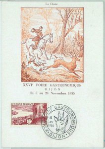 67607 - FRANCE - Postal History - SPECIAL Postcard - Gastronomy  HUNTING 1955