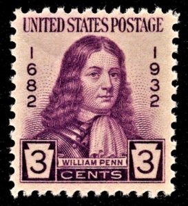 US 724 MNH VF 3 Cent William Penn