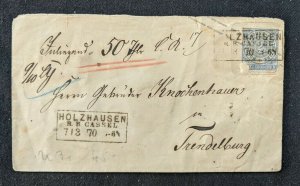 1870 Holzhausen Cover to Trendelburg Germany 5 Wax Seals