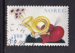 Norway #1217  used  1999 St. Valentine`s day