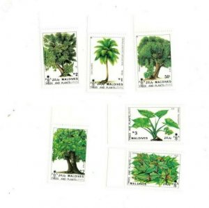 Maldives 1987 - Trees and Plants - Set of 6v - Scott 1246-51 - MNH