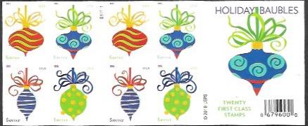 US Booklet #4571-74 Christmas Tree Baubles