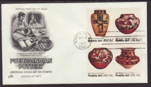 US 1709a Pueblo Pottery 1977 Artcraft U/A FDC