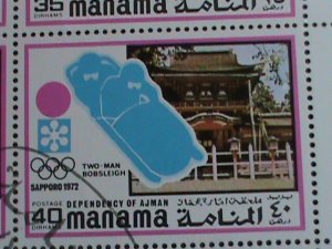 MANAMA STAMP-1972 WINTER OLYMPIC GAMES SAPPORO'72-JAPAN BLOCK OF 8 CTO VF