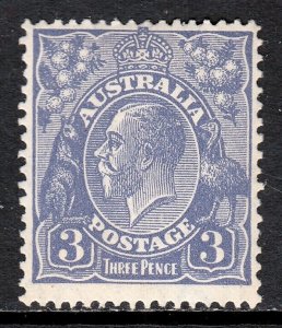 AUSTRALIA — SCOTT 72a (SG 100) — 1928 3d KGV, DIE I, P13½X12½ — MNH — SCV $150