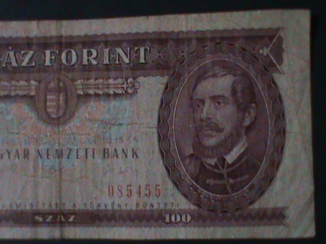 HUNGARY-1984-NATIONAL BANK-$100 FORINT-CIRCULATED-VF-40 YEARS OLD