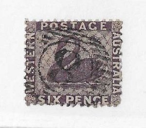 Western Australia Sc #28 6p purple used FVF