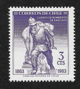 Chile Scott 344 MNHOG - 1963 Santiago Fire Brigade - SCV $0.40