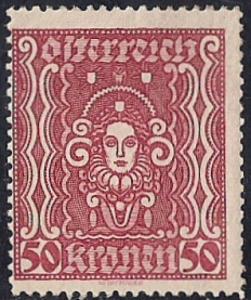 Austria #290 50 K Symbols of Art & Science unused OG H F