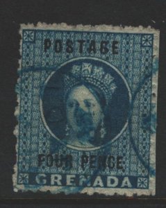 Grenada Sc#10 Used - Blue Cancel