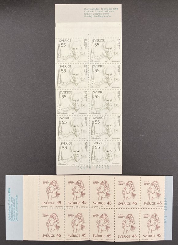 Sweden 1969 #833a,34a Booklet, Soderberg & Bergman, MNH.
