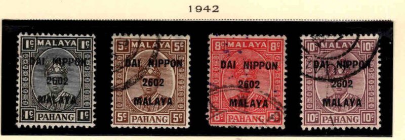 MALAYA-Pahang Scott N13-N16 Japanese occupation  stamps
