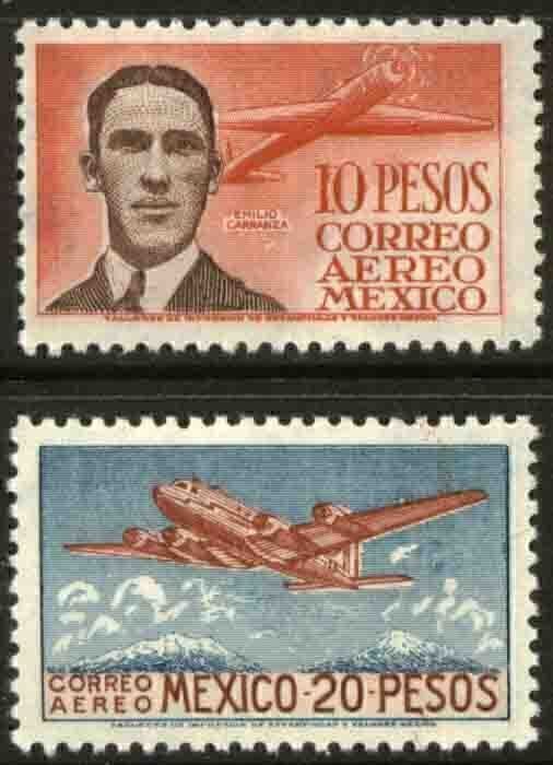 MEXICO C178-C179, Pilot and Douglas DC-4 SET OF TWO. MINT, NH. VF