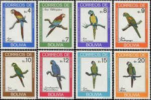 Bolivia 1981 Sc 661-668 Bird Parrots CV $19.35