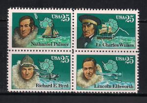 #2386-89 Antarctic Explorers Block of 4  CV$2.75