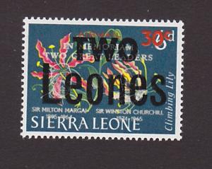 Sierra Leone C39 VF MH Overprint with Extra Two Leones Surcharge