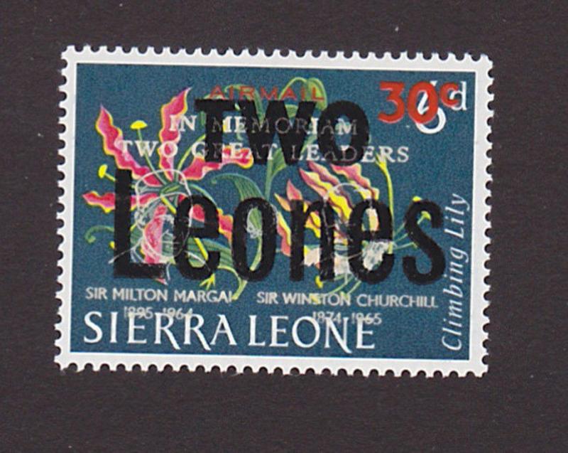 Sierra Leone C39 VF MH Overprint with Extra Two Leones Surcharge