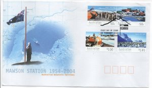 AUSTRALIAN ANTARCTIC TERRITORY 2004 FDC 50TH ANNIV.MAWSON STATION