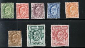 Falkland Islands #22 - #29 (SG #43 - #50) Very Fine Mint Set Original Gum