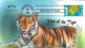 #3179 Year of the Tiger Plate Bevil FDC