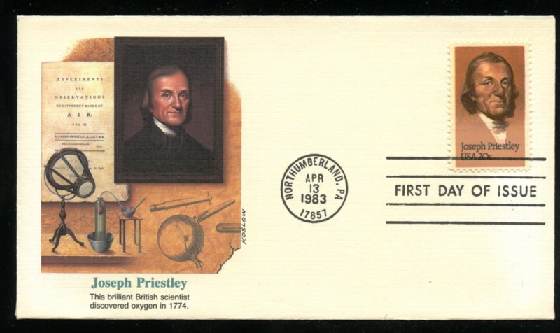 US 2038 Joseph Priestley UA Fleetwood cachet FDC