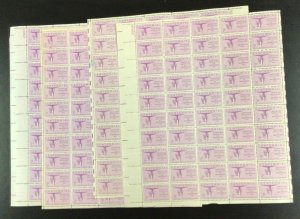 1089   Architects Institute Cent   Lot of 4 sheets  MNH  3 c Sheet of 50    1957