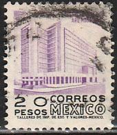 MEXICO 931, $20Pesos 1950 Def 2th Issue WMK 300 USED. F-VF. (1424)