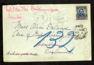 GREAT BRITAIN FORWARDING AGENT 1907 USA Cover BARING BROTHERS