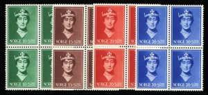 Norway #B11-14 Cat$16, 1939 Queen Maud, set of four in blocks of four, never ...